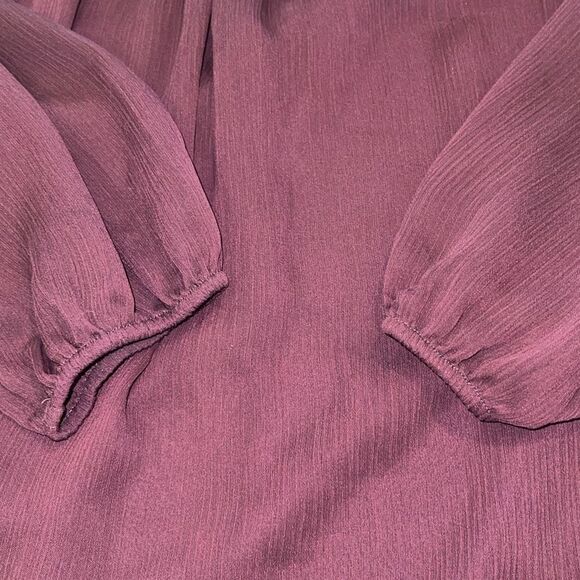 SUSAN GRAVER ARTISAN EMBELLISHED Blouse Plum & Black Long Sleeve EUC Velour Size - Picture 7 of 8